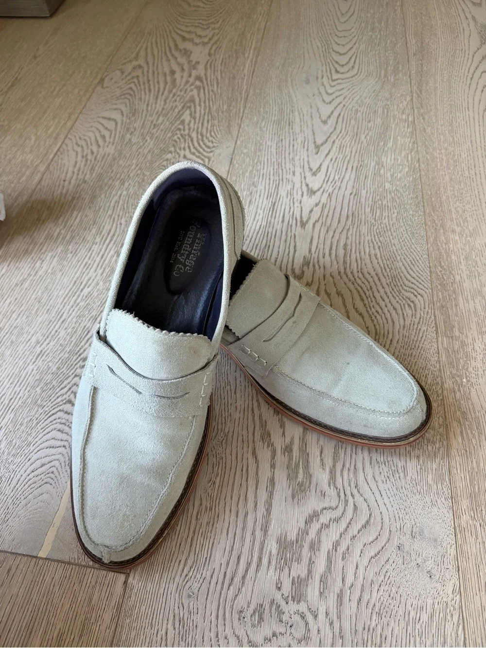 Vintage Foundry Penny Loafers in Light Grey